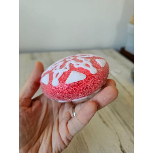 Sugared snowflake red velvet glass ornament unique Xmas tree - Picture 9 of 9